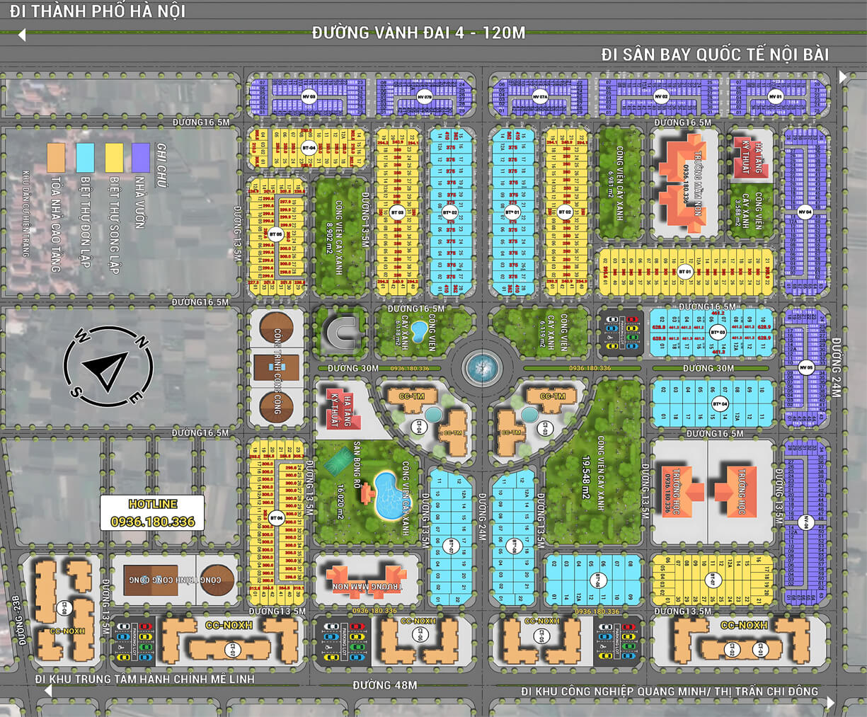 Hud Mê Linh Central mặt bằng dự án Hud Mê Linh