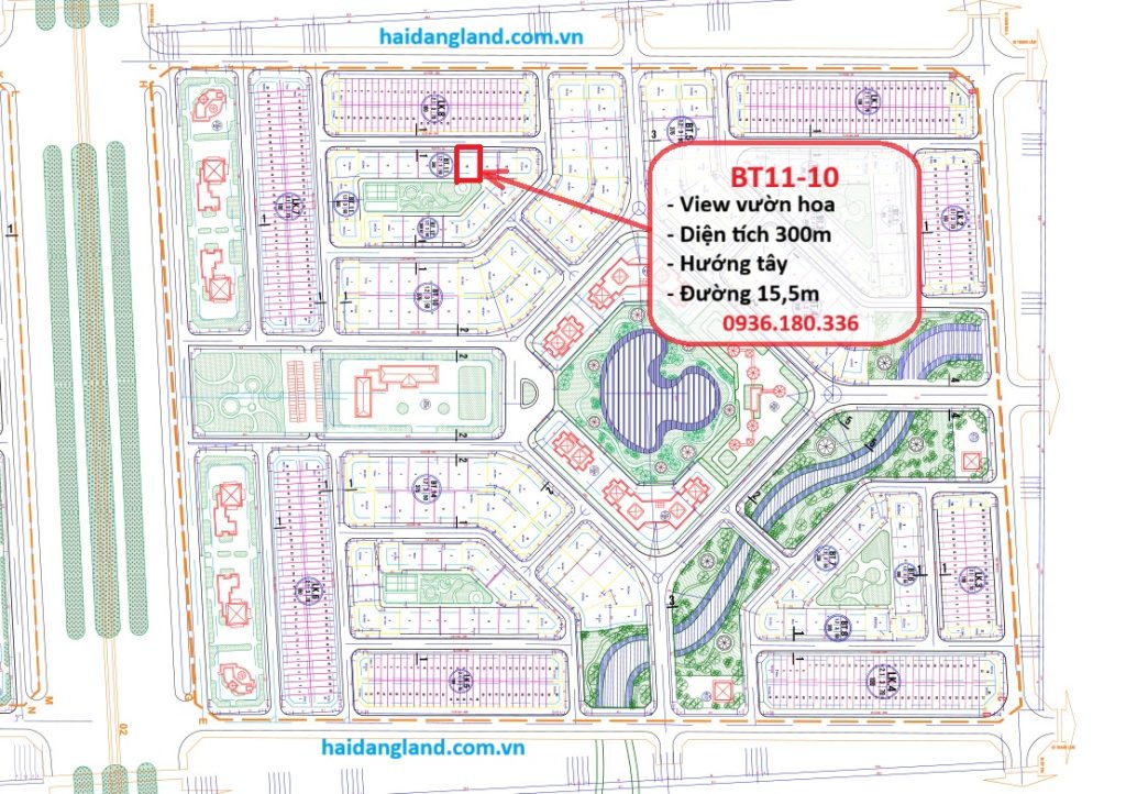 Đất nền biệt thự 300m² Cienco 5 Mê Linh – View vườn hoa, 2 mặt thoáng, sổ hồng riêng BT11 10 Cienco5 me linh khu b h