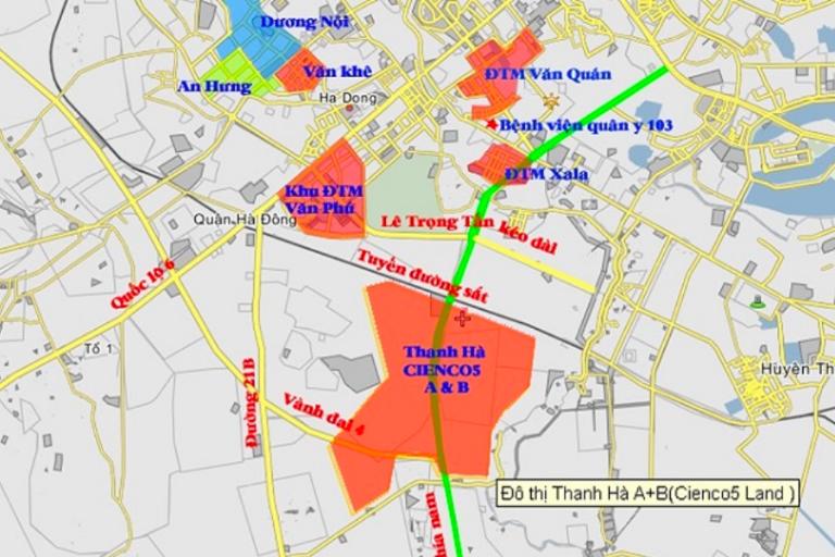 Hệ Thống Metro và Đường Sắt Quy Hoạch Đi Qua Đô Thị Cienco 5 Mê Linh